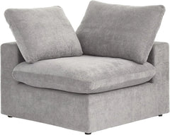 Deluxe Premium Cloud Sectional Sofas | Light Grey Cotton and Linen Armless Single Sofa 1-seater