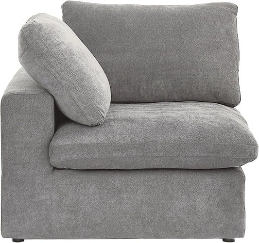 Deluxe Premium Cloud Sectional Sofas | Light Grey Cotton and Linen Armless Single Sofa 1-seater