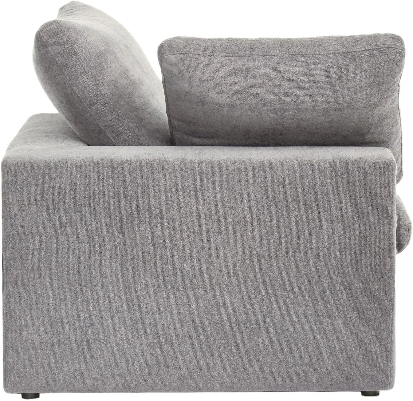 Deluxe Premium Cloud Sectional Sofas | Light Grey Cotton and Linen Armless Single Sofa 1-seater