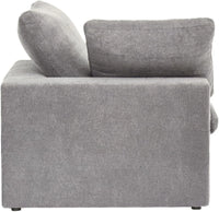 Deluxe Premium Cloud Sectional Sofas | Light Grey Cotton and Linen Armless Single Sofa 1-seater