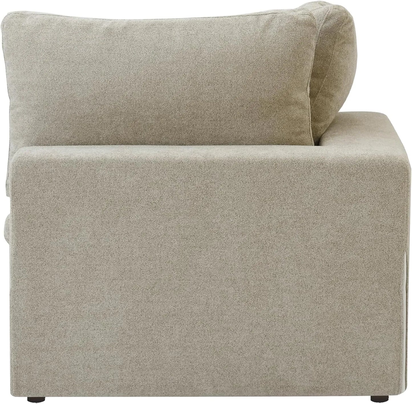 Deluxe Premium Cloud Sectional Sofas | Khaki Cotton and Linen Armless Single Sofa 1-seater