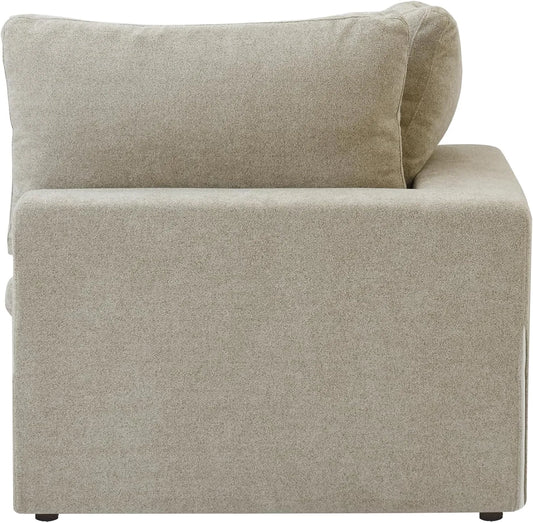 Deluxe Premium Cloud Sectional Sofas | Khaki Cotton and Linen Armless Single Sofa 1-seater