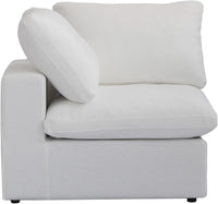 Deluxe Premium Cloud Sectional Sofas | White Cotton and Linen Armless Single Sofa 1-seater