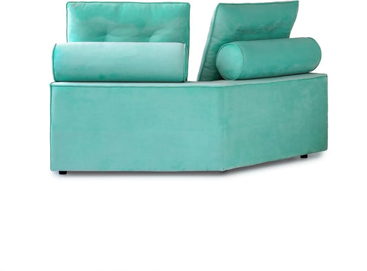 Deluxe Adjustable Cloud Sectional Sofas | Tiffany Blue Frosted Velvet Loveseats 2-seaters