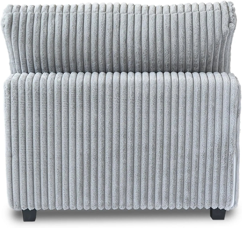 Deluxe Classic Cloud Sectional Sofas | Light GreyPlush Fabric Armless Single Sofa 1-seater
