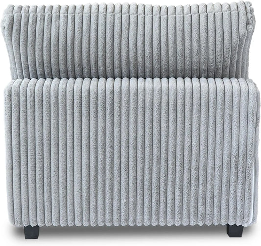 Deluxe Classic Cloud Sectional Sofas | Light GreyPlush Fabric Armless Single Sofa 1-seater