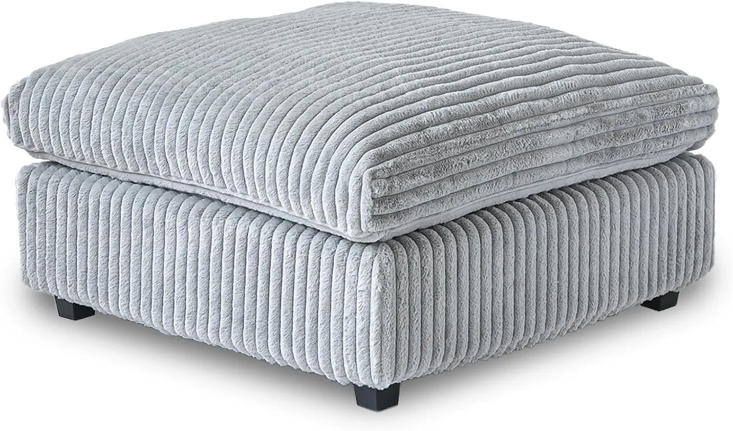 Otomana lavable Deluxe Cloud gris claro | 1 pieza, tejido afelpado, diseño modular