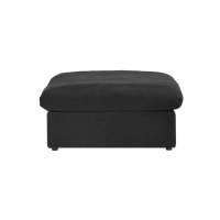 Deluxe Premium Cloud Sectional Sofas | Cotton and Linen Black Ottomans 40" Removable & Washable Covers