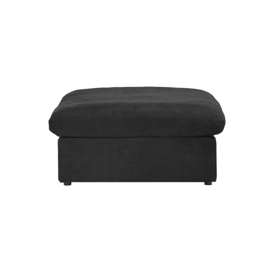 Deluxe Premium Cloud Sectional Sofas | Cotton and Linen Black Ottomans 40" Removable & Washable Covers