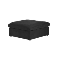 Deluxe Premium Cloud Sectional Sofas | Cotton and Linen Black Ottomans 40" Removable & Washable Covers