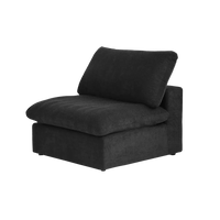 Deluxe Premium Cloud Sectional Sofas | Cotton and Linen Black Single Sofa 40" Cloud-Like Backrest Pillows 1-seater