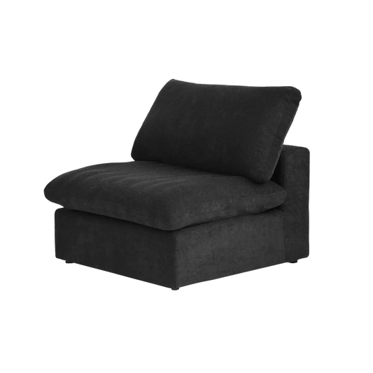 Deluxe Premium Cloud Sectional Sofas | Cotton and Linen Black Single Sofa 40" Cloud-Like Backrest Pillows 1-seater