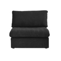 Deluxe Premium Cloud Sectional Sofas | Cotton and Linen Black Single Sofa 40" Cloud-Like Backrest Pillows 1-seater