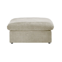 Deluxe Premium Cloud Sectional Sofas | 1-Piece Cotton and Linen Khaki Ottomans 40" Removable & Washable Covers
