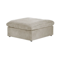 Deluxe Premium Cloud Sectional Sofas | 1-Piece Cotton and Linen Khaki Ottomans 40" Removable & Washable Covers