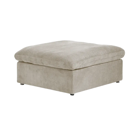 Deluxe Premium Cloud Sectional Sofas | Cotton and Linen Khaki Ottomans 40" Removable & Washable Covers