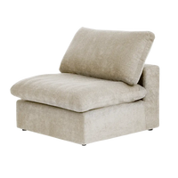 Deluxe Premium Cloud Sectional Sofas | 1-Piece Cotton and Linen Khaki Single Sofa 40" Cloud-Like Backrest Pillows 1-seater