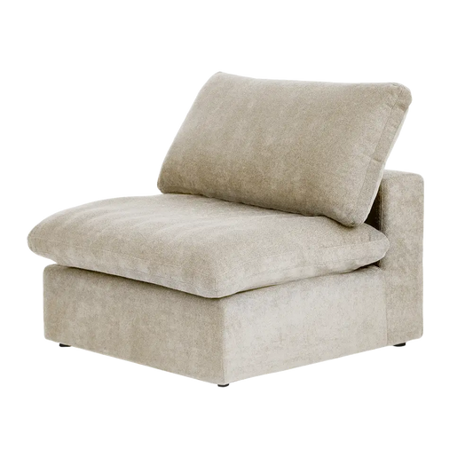 Deluxe Premium Cloud Sectional Sofas | Cotton and Linen Khaki Single Sofa 40" Cloud-Like Backrest Pillows 1-seater