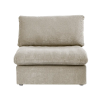 Deluxe Premium Cloud Sectional Sofas | 1-Piece Cotton and Linen Khaki Single Sofa 40" Cloud-Like Backrest Pillows 1-seater