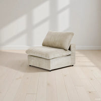 Deluxe Premium Cloud Sectional Sofas | 1-Piece Cotton and Linen Khaki Single Sofa 40" Cloud-Like Backrest Pillows 1-seater