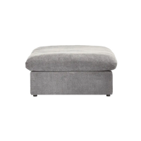 Deluxe Premium Cloud Sectional Sofas | Cotton and Linen Light Grey Ottomans 40" Removable & Washable Covers