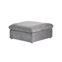 Deluxe Premium Cloud Sectional Sofas | Cotton and Linen Light Grey Ottomans 40" Removable & Washable Covers