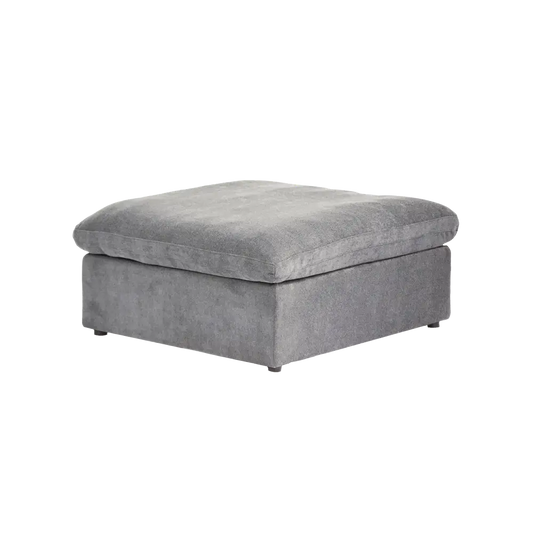 Deluxe Premium Cloud Sectional Sofas | Cotton and Linen Light Grey Ottomans 40" Removable & Washable Covers