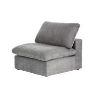 Deluxe Premium Cloud Sectional Sofas | 1-Piece Cotton and Linen Light Grey Single Sofa 40" Cloud-Like Backrest Pillows 1-seater