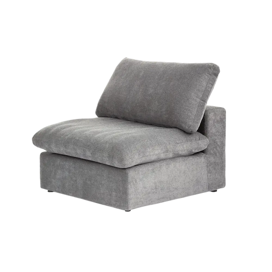 Deluxe Premium Cloud Sectional Sofas | Cotton and Linen Light Grey Single Sofa 40" Cloud-Like Backrest Pillows 1-seater