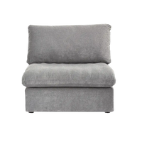 Deluxe Premium Cloud Sectional Sofas | 1-Piece Cotton and Linen Light Grey Single Sofa 40" Cloud-Like Backrest Pillows 1-seater