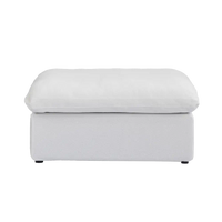 Deluxe Premium Cloud Sectional Sofas | 1-Piece Cotton and Linen White Ottomans 40" Removable & Washable Covers