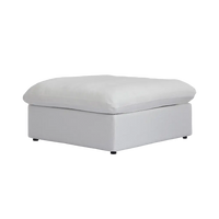 Deluxe Premium Cloud Sectional Sofas | 1-Piece Cotton and Linen White Ottomans 40" Removable & Washable Covers