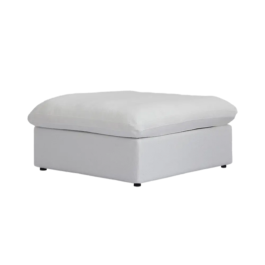 Deluxe Premium Cloud Sectional Sofas | Cotton and Linen White Ottomans 40" Removable & Washable Covers