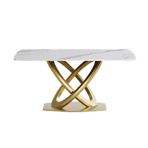 Mesa de comedor Marbella de piedra sinterizada | Rectangular de 180 cm (71") en negro mate con borde curvo