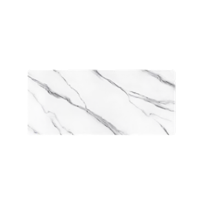 Mesa de comedor Marbella de piedra sinterizada | Rectangular, blanca brillante, de 160 cm (63") con borde recto