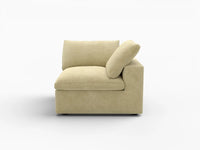 Deluxe Cloud 1-Seater Beige Single Sofa | 1-Piece, Velvet Fabric, Living Room Accent, Washable Cushion Covers
