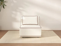Deluxe Cloud 1-Seater Beige Small Space Single Sofa | 1-Piece, Bouclé Sherpa-Like Fabric, Easy To Clean