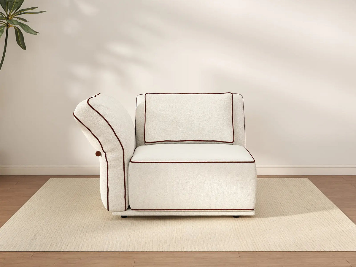 Deluxe Cloud 1-Seater Beige Small Space Single Sofa | 1-Piece, Bouclé Sherpa-Like Fabric, Easy To Clean