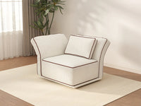 Deluxe Cloud 1-Seater Beige Small Space Single Sofa | 1-Piece, Bouclé Sherpa-Like Fabric, Easy To Clean