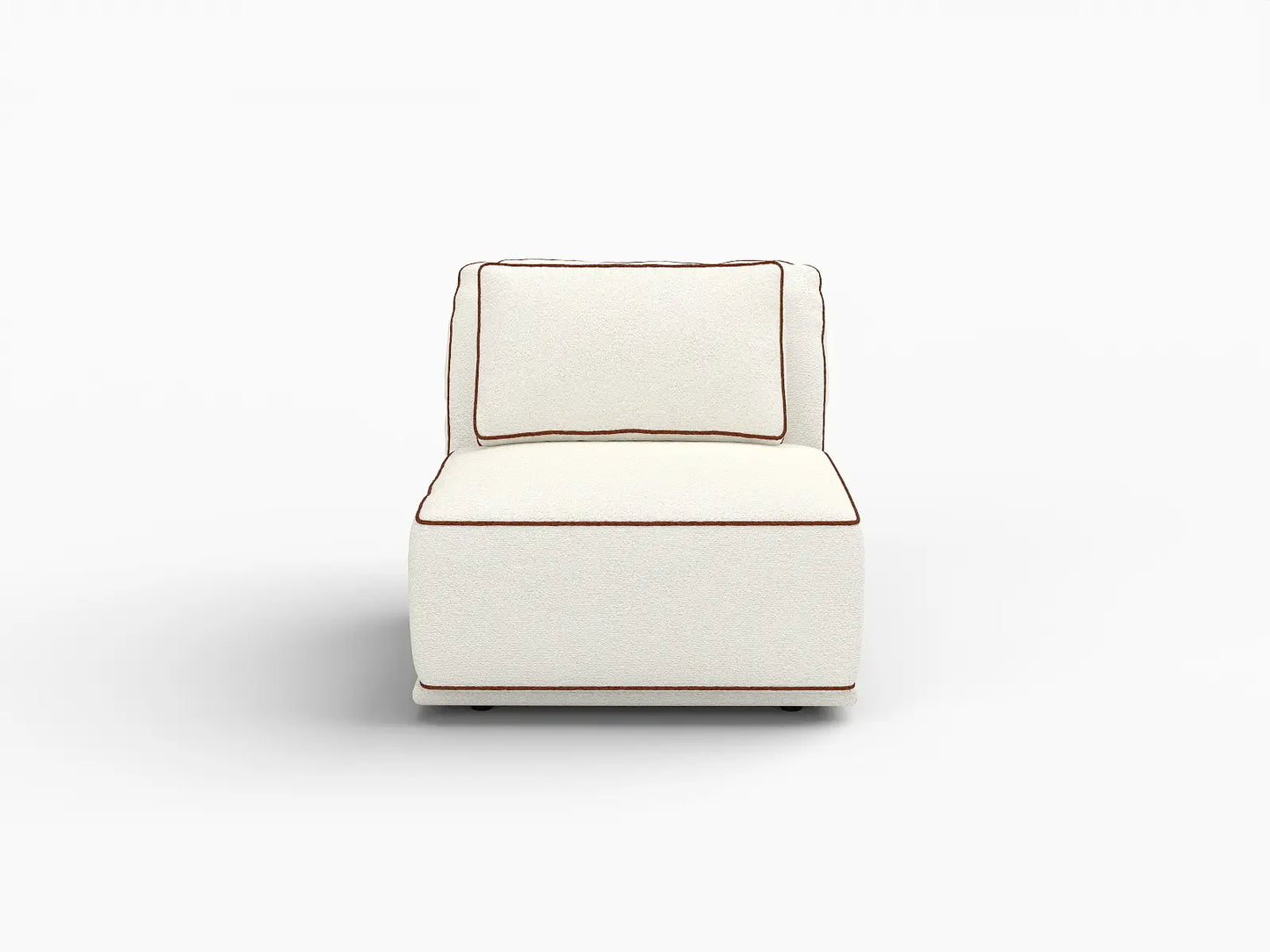Deluxe Cloud 1-Seater Beige Small Space Single Sofa | 1-Piece, Bouclé Sherpa-Like Fabric, Easy To Clean