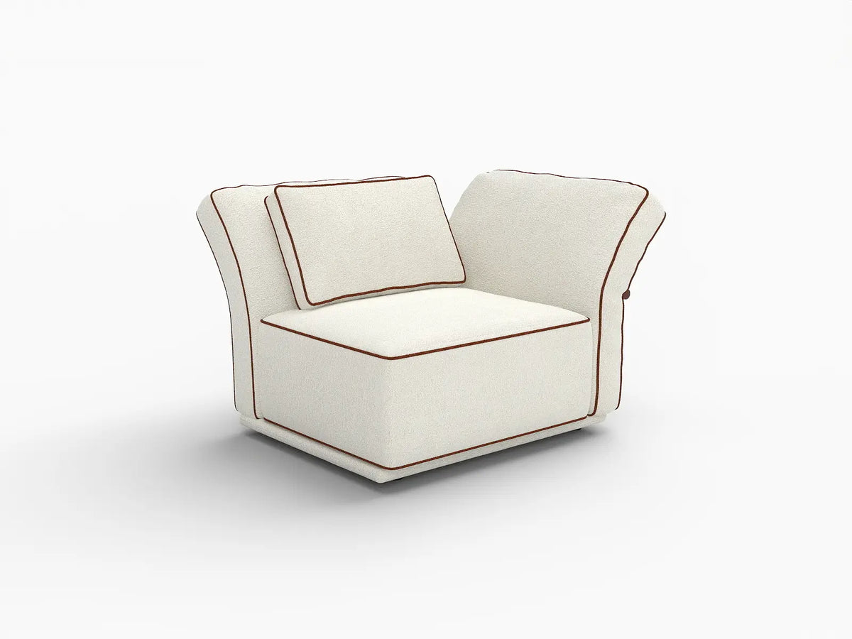 Deluxe Cloud 1-Seater Beige Small Space Single Sofa | 1-Piece, Bouclé Sherpa-Like Fabric, Easy To Clean