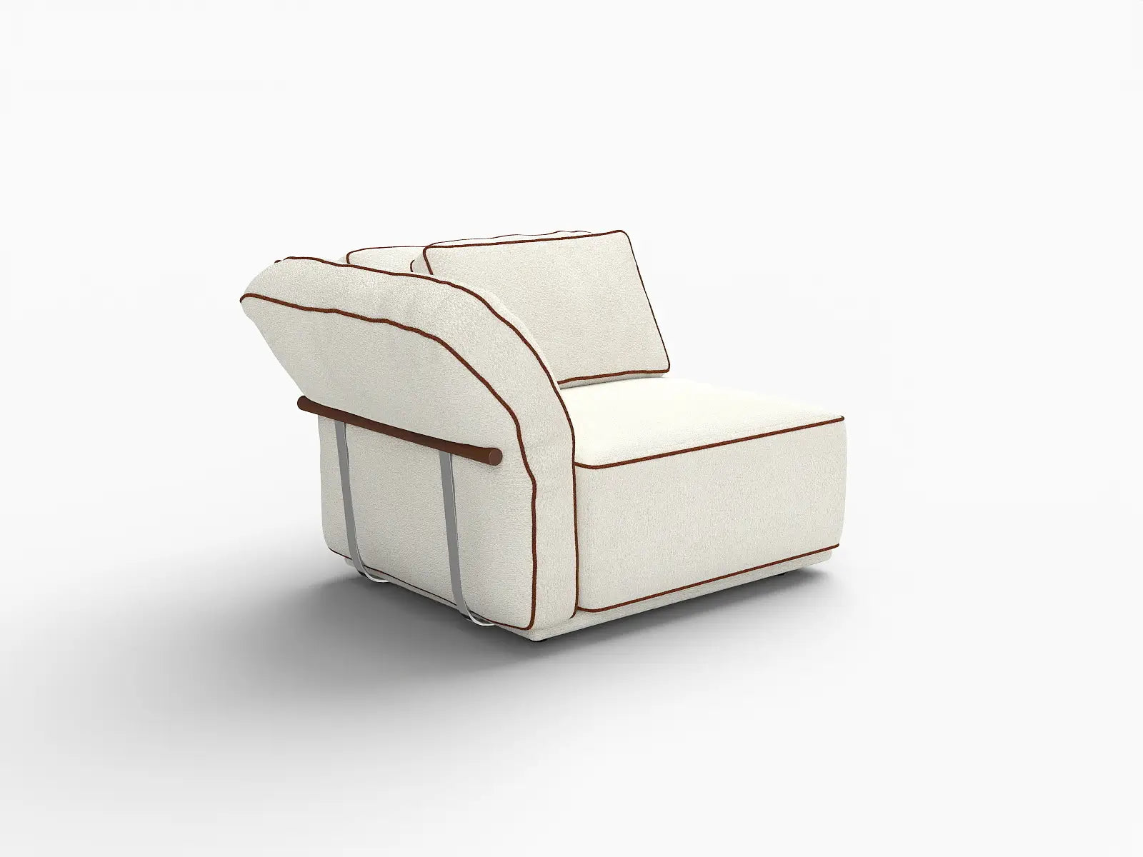 Deluxe Cloud 1-Seater Beige Small Space Single Sofa | 1-Piece, Bouclé Sherpa-Like Fabric, Easy To Clean