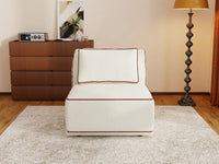 Deluxe Cloud 1-Seater Beige Small Space Single Sofa | 1-Piece, Bouclé Sherpa-Like Fabric, Easy To Clean