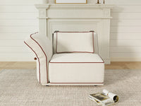 Deluxe Cloud 1-Seater Beige Small Space Single Sofa | 1-Piece, Bouclé Sherpa-Like Fabric, Easy To Clean