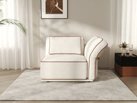 Deluxe Cloud 1-Seater Beige Small Space Single Sofa | 1-Piece, Bouclé Sherpa-Like Fabric, Easy To Clean