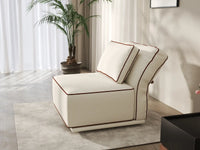 Deluxe Cloud 1-Seater Beige Small Space Single Sofa | 1-Piece, Bouclé Sherpa-Like Fabric, Easy To Clean