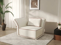 Deluxe Cloud 1-Seater Beige Small Space Single Sofa | 1-Piece, Bouclé Sherpa-Like Fabric, Easy To Clean