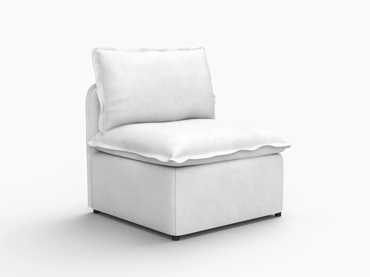 Deluxe Cloud 1-Seater Beige Small Space Single Sofa | 1-Piece, Linen Look Poly Fabric, Living Room Accent, Easy To Clean