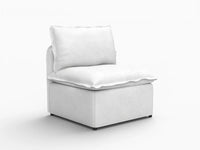 Deluxe Cloud 1-Seater Beige Small Space Single Sofa | 1-Piece, Linen Look Poly Fabric, Living Room Accent, Easy To Clean