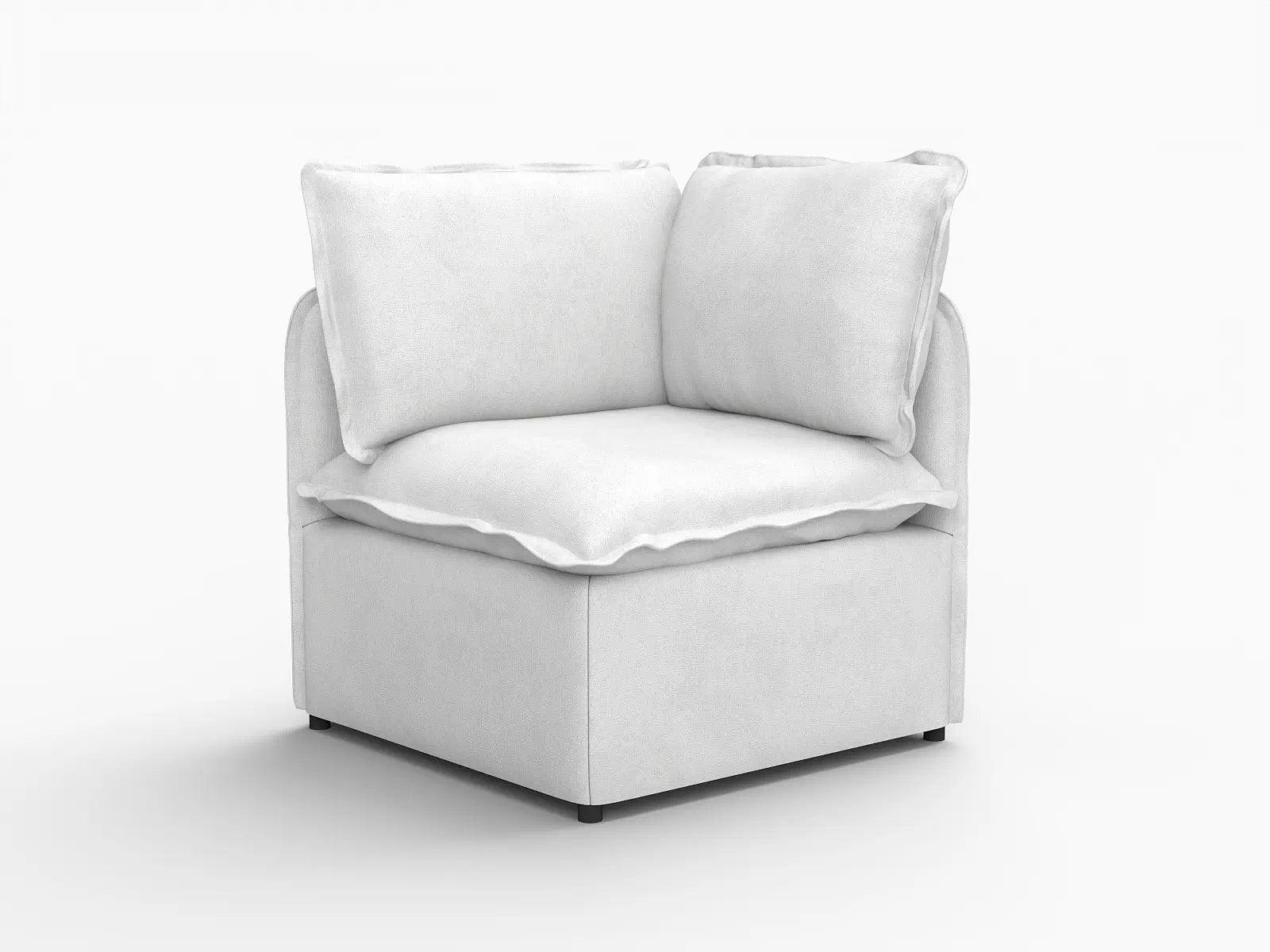 Deluxe Cloud 1-Seater Beige Small Space Single Sofa | 1-Piece, Linen Look Poly Fabric, Living Room Accent, Easy To Clean